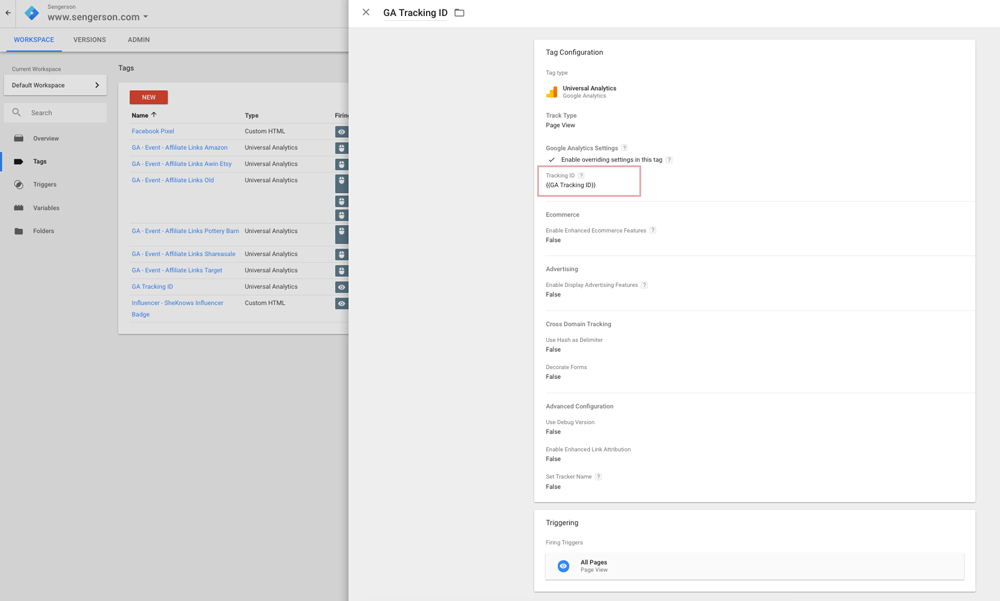 tracking affiliate sales in google analytics